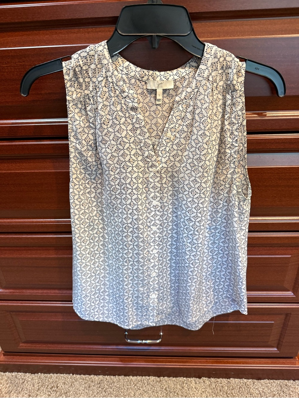 Joie White and Beige Leopard Print Top